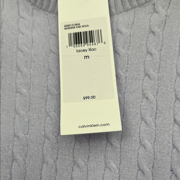 Calvin Klein Light Purple Cable Knit Sweater - Picture 4 of 6